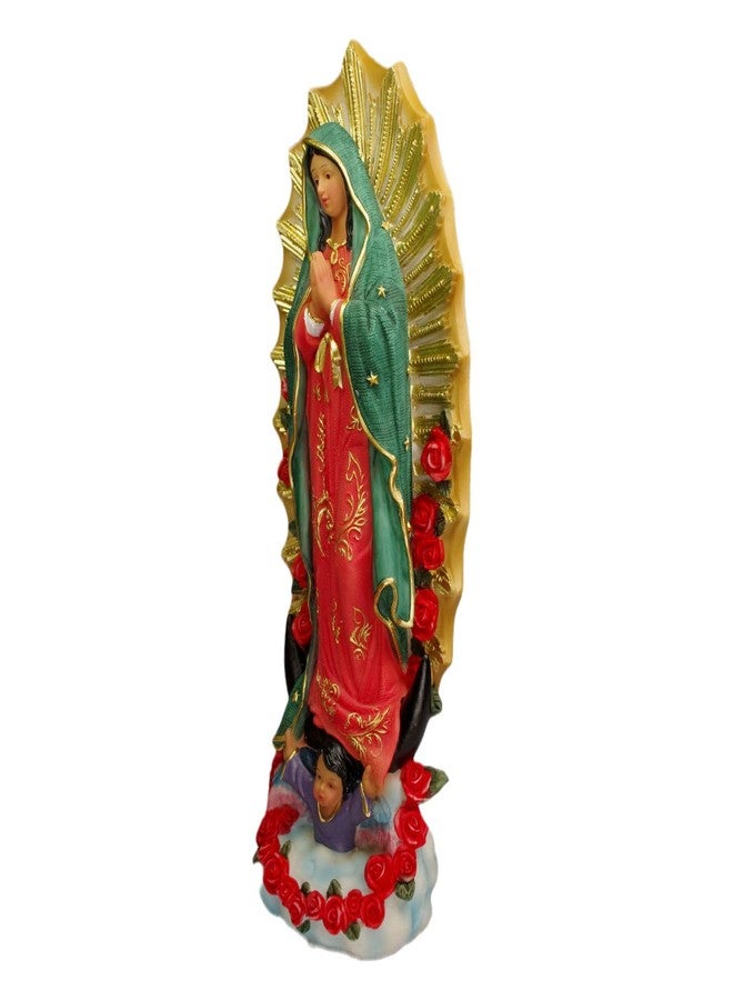 PSYHILAR 10 Inch Virgen de Guadalupe Statues, Our Lady of Guadalupe Virgin Mary Statue, Large Virgencita Maria Estatua Resin Figurine - Image 4